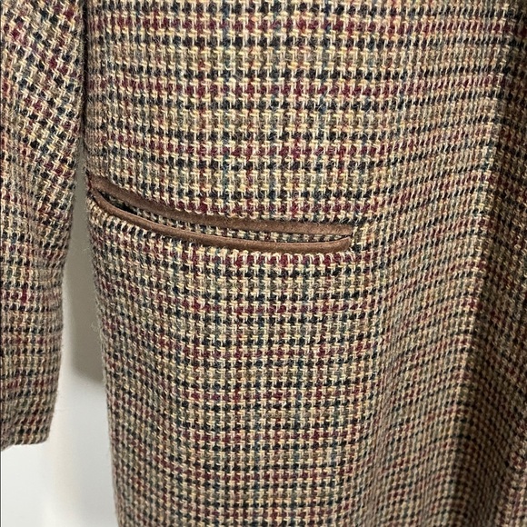 Pierre Dumas Brown Checkered Blazer with Suede collar - Picture 5 of 8